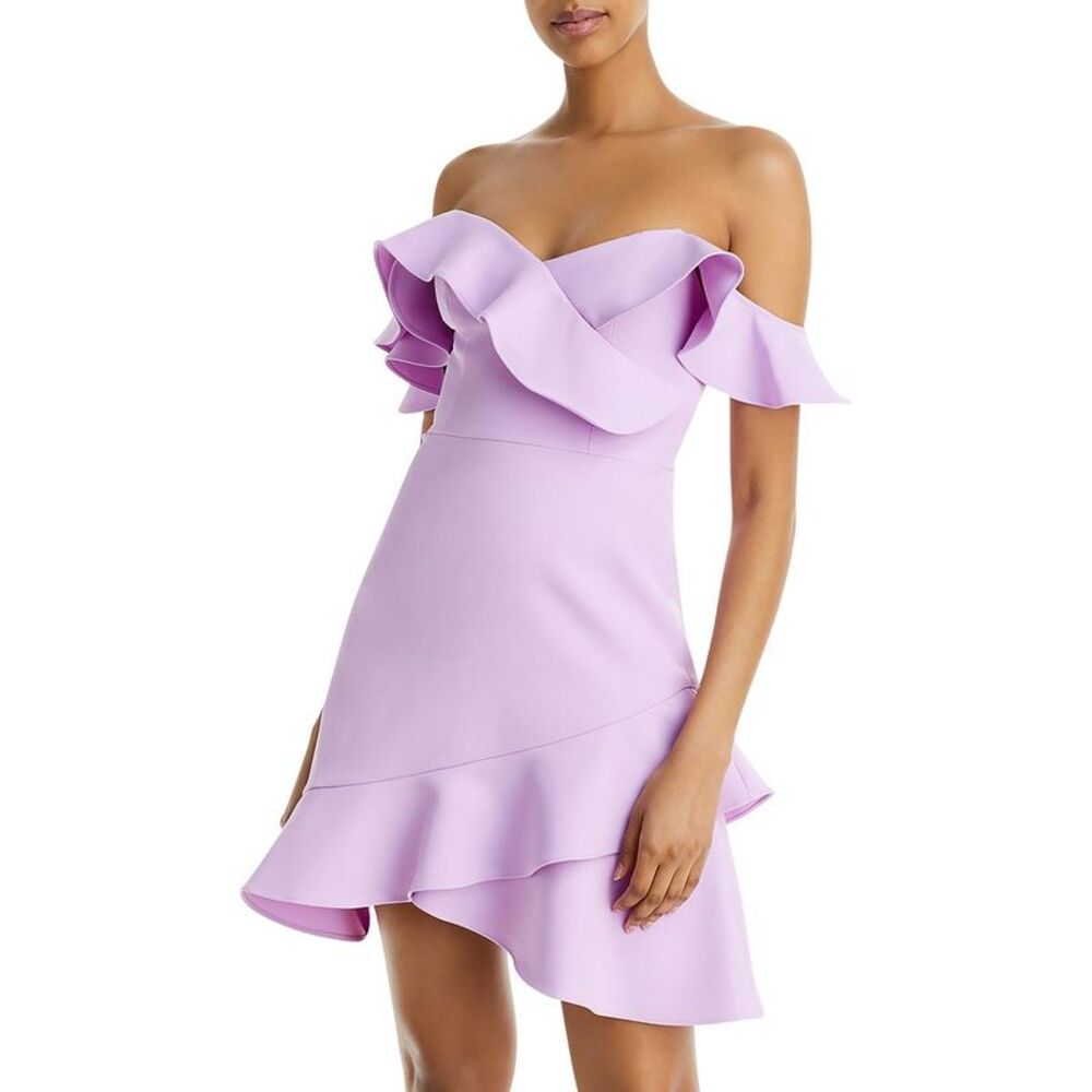 BCBGMaxAzria Lavender Off-Shoulder Dress